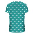 thumbnail image 4 of ZHOGXU Women's T Shirt Polka Dot Printed V Neck Short Sleeve Loose Fit Lightweight Comfortable Breathable Tee Top For Daily Wear ,Mint Green,Xxxxxl, 4 of 5