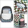 thumbnail image 4 of Multicolor Checkered Pattern 17" School Backpacks for Teens,Waterproof Oxford Fabric,S-Shape Padded Straps for School,Travel,Hiking,Camping, 4 of 6