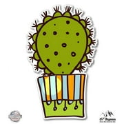 Cactus Houseplant Cute - 3" Vinyl Sticker - For Car Laptop I-Pad Phone Helmet Hard Hat - Waterproof Decal