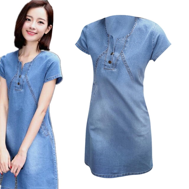Minifalda de mezclilla Salvador clásico con botones para mujer vacaciones ropa informal Azul
