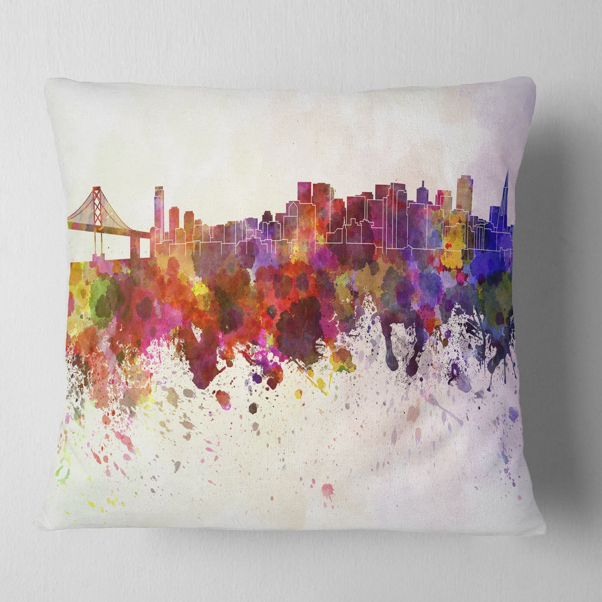 Designart San Francisco Skyline - Cityscape Throw Pillow - 18x18
