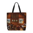 thumbnail image 1 of Fotbe Log Cabin Inside Bolsa Tote con Estampado para Mujer, Bolsos con Cremallera, Bolsa de Hombro Casual de Gran Capacidad con Bolsillos Internos, 1 of 7