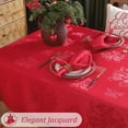 thumbnail image 3 of SASTYBALE Christmas Tablecloth Jingle Bells Holly Berry Jacquard Waterproof Wrinkle Free Damask Table Cloths, Fabric Table Cover for Xmas, Holiday, Winter, Party, 3 of 7
