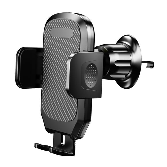 Hweilai Car Phone Holder (Carbon Fiber Black, Excluding Cell Phones), Car Phone Holder with 360° Rotation - Super Stable Hook Clip - One-Click Release Car Phone Holder for iPhone , Galaxy, Huawei 7-in