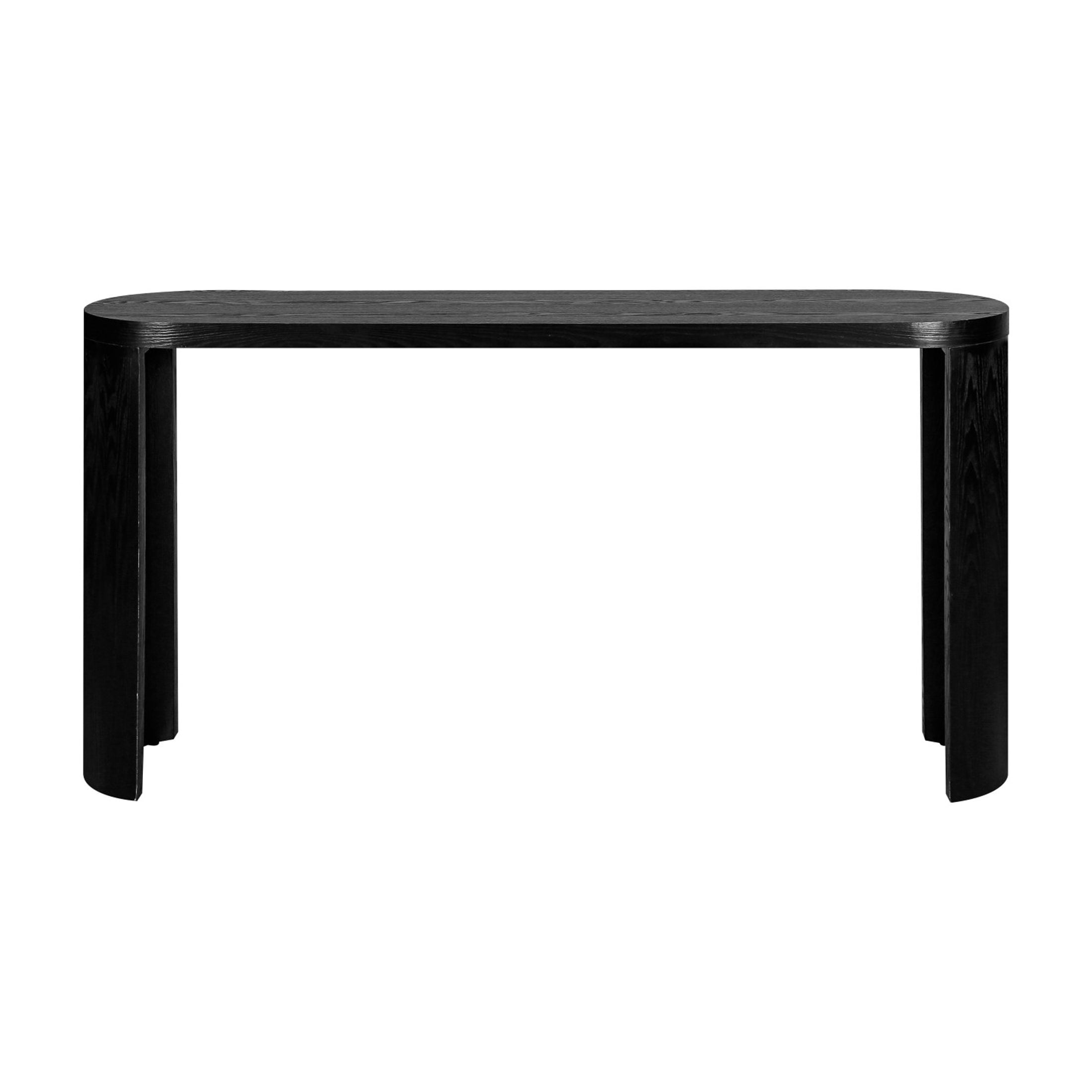 Clea Minimalist 60" Versatile Console Table, Entryway Table with Adjustable Curved Legs, Black