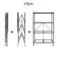 thumbnail image 4 of Origami 4 Tier Multipurpose Folding Storage Organizing Rack with Wheels, Gray, 4 of 12