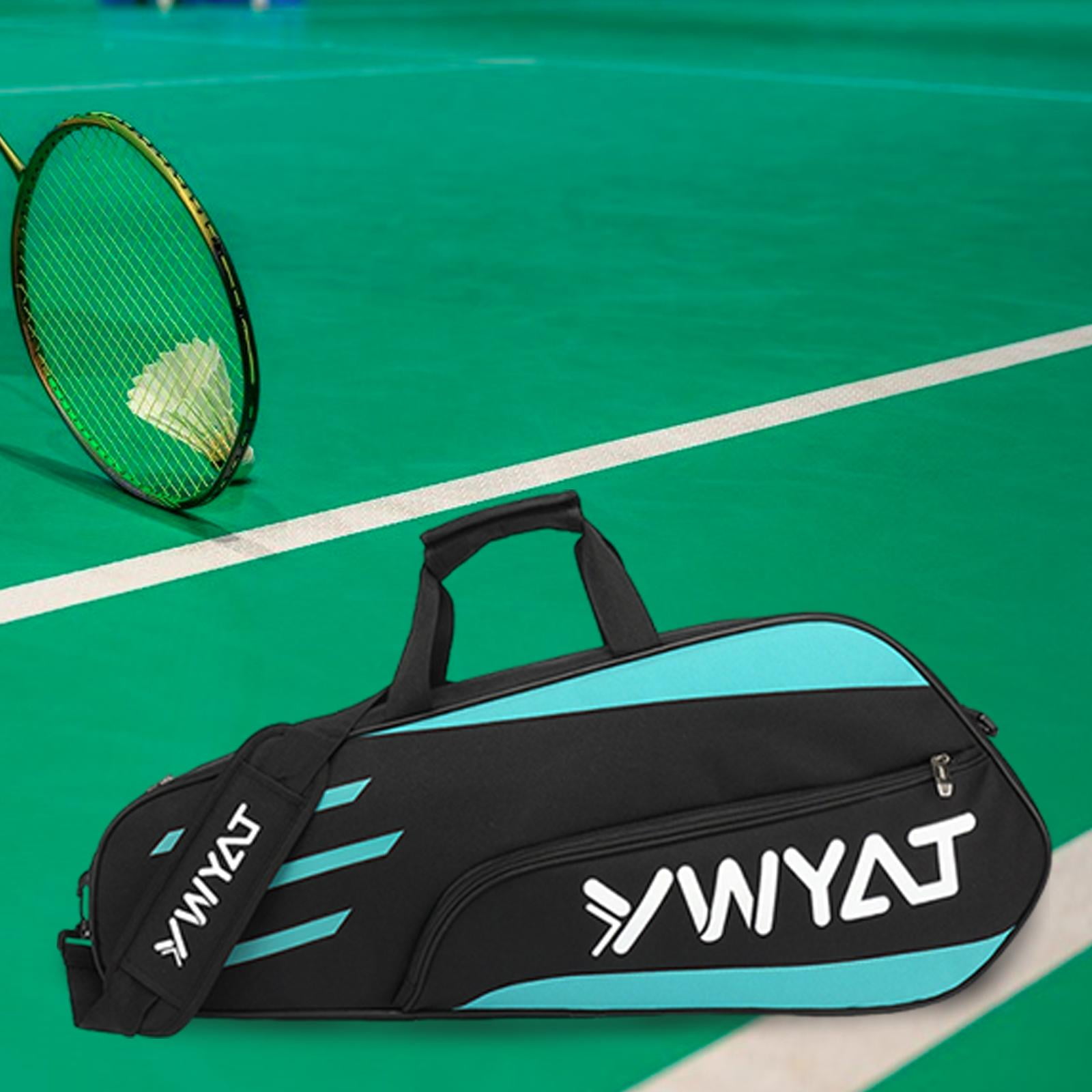 funtasica Badminton Racquet Bag Tennis Bag Outdoor Sports Gym Bag Large Capacity Racket Carry Bag Tennis Tote for Badminton Enthusiasts Black Blue