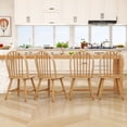 thumbnail image 3 of Giantex 2-Piece Windsor Dining Chairs, Heavy-Duty Rubber Wood Kitchen Side Chairs, Natural, 3 of 8