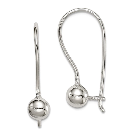 925 Sterling Silver Polished Kidney wire 5mm Ball Earrings 18x5mm Wide Ball Earring for Women