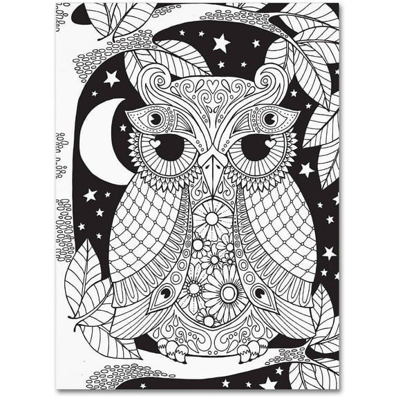 Trademark Fine Art "Owl on a Branch" Canvas Art by Hello Angel