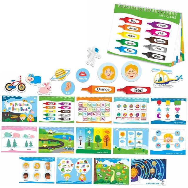 Kids Matching Game Puzzle Juguete 15 Niñas Regalos Forma Reutilizable Brain Teaser Carpeta de actividades para Sunnimix Libro ocupado de los niños