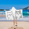 thumbnail image 2 of Yayeee Kids Hooded Towels Toddler Soft Absorbent Beach Bathing Wrap 50" x 23.5", Gray Cute Cat, 2 of 5