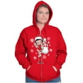 thumbnail image 3 of Cute Betty Boop Christmas Holiday Zip Hoodie Sweatshirt Women Brisco Brands M, 3 of 6