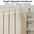 thumbnail image 3 of VECELO Twin Size Upholstered Beds, Modern Platform Bed Frame with Adjustable Headboard, Wooden Slats Support/No Box Spring Needed, Beige, 3 of 12