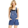 thumbnail image 1 of Revolt Women's Juniors Classic Twill Short Overalls (Denim, Large), 1 of 4