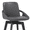 Gray and Black, variant on Baylor 26" Gray Faux Leather and Black Wood Swivel Bar Stool