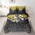 thumbnail image 2 of Manfei Bling Crystal Glitter 7-Piece Twin Bedding Sets for Female Girls,Girly Dreamy Dance Bedding Comforter Set,Cheer Team Breathable Sheet Sets,Ultra Soft Home Decor,Reversible, 2 of 8