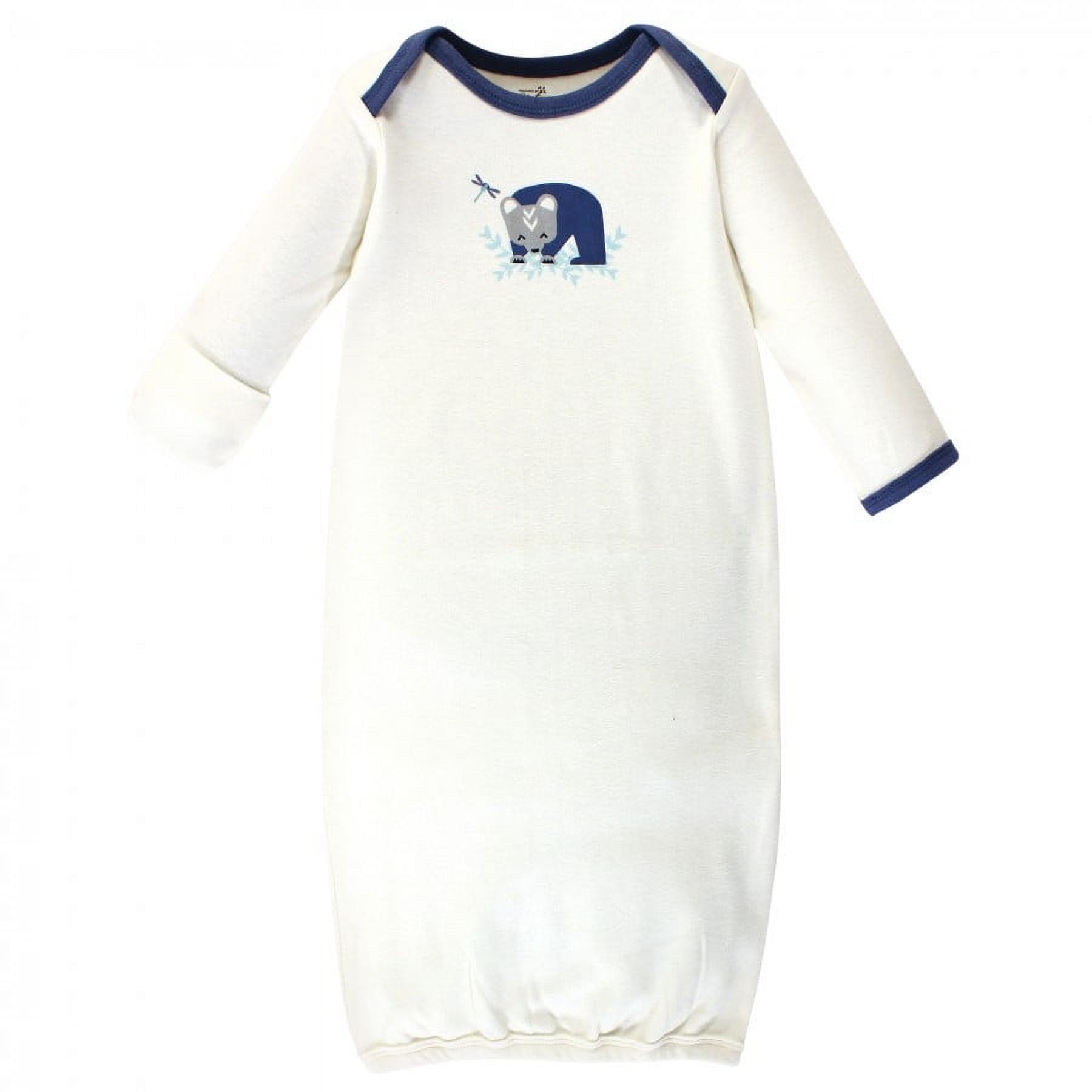 Touched by Nature Baby Boy Organic Cotton Long-Sleeve Gowns 3pk, Woodland, 0-6 Months