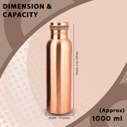Perilla Home 100% Plain (1 Litre ) Pure Copper Bottle With Leak Proof Contains Ayurveda Health Benefits For Drinking Water For Men Women Gym Yoga |Travelling | Hiking | Indoor | Outdoor | Office |