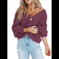 thumbnail image 1 of Women'S Chunky Knit Open Front Sweater Long Sleeve Button Loose Short Cardigan Outerwear Coats L, 1 of 6