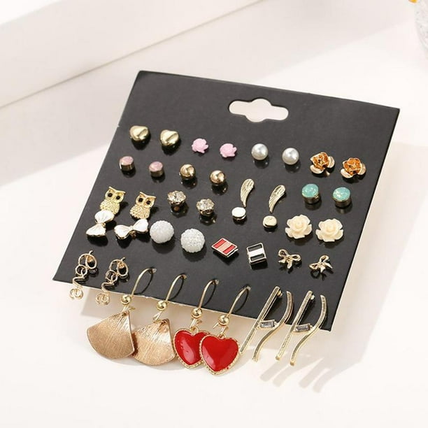 Imagen 7 de 20 Pares De Pendientes Y Cl&aacute;sicos Para Mujer, Pendientes Con Forma De Gota, Mixtos jinwen Aretes colgantes para mujer