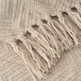 thumbnail image 3 of Beige Throw Blanket for Couch Bed,Herringbone Knitted Tan Throw,Large Sofa Blanket,60"x80", 3 of 9