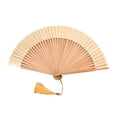 thumbnail image 2 of Joernso Bamboo Hand-Held Folding Fan Chinese Vintage Lightweight Cooling Fan with Exquisite Tassels for Dance Music Festival Wedding Church, 2 of 7