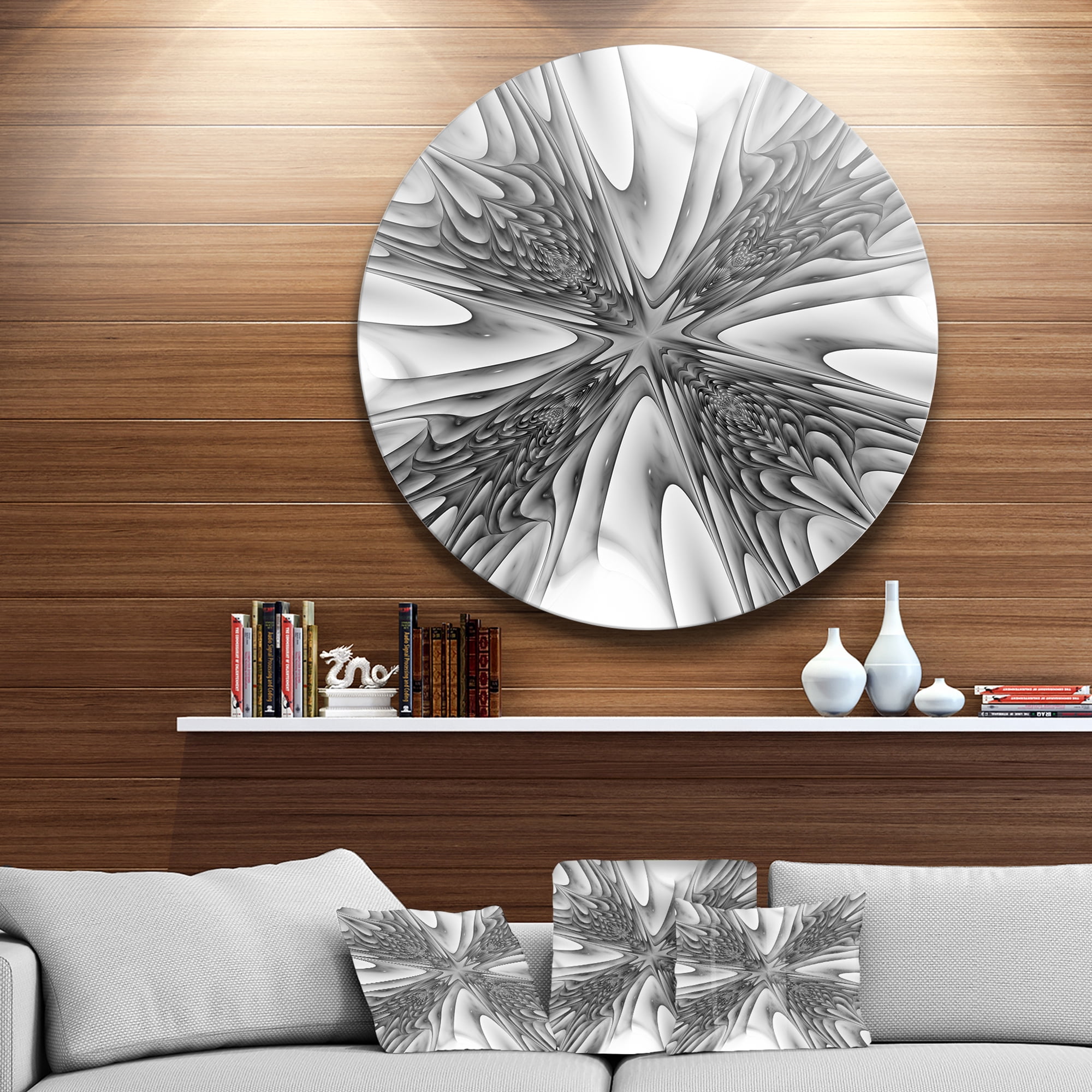Designart 'Fractal 3D Magical Depth' Abstract Circle Metal Wall Art