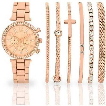 Unbranded Women S Fashion Rose Gold Tone Watch And Multi Bracelet Women S Fashion Rose Gold Tone Watch And Multi Bracelet Set