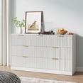 thumbnail image 6 of YouTrend Fluted Dressers for Bedroom with 7 Drawers,Modern Chest of Drawer TV Stand for Adults,Wood Clothes Storage for Living Room,White, 6 of 12