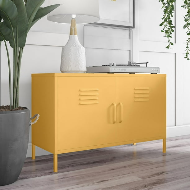 Novogratz Cache 2 Door Metal Locker Accent Yellow Walmart