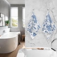 thumbnail image 7 of GZHJMY Blue White Floral Hand Towels Set of 2, Highly Absorbent Soft Washcloth Face Towels Bathroom Decorative Towel for Beach Gym Spa Shower, 16x28In, 7 of 7