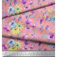 thumbnail image 3 of Soimoi Poly Georgette Fabric Flower Watercolor Printed Fabric 1 Yard 42 Inch Wide, 3 of 3