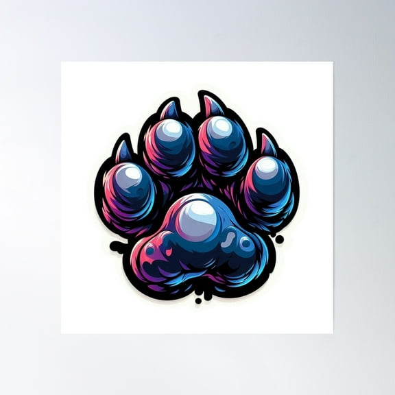 Cute Adorable Dog Paw Poster Wall Art, Modern Wall Decor, 16x16 UNFRAMED
