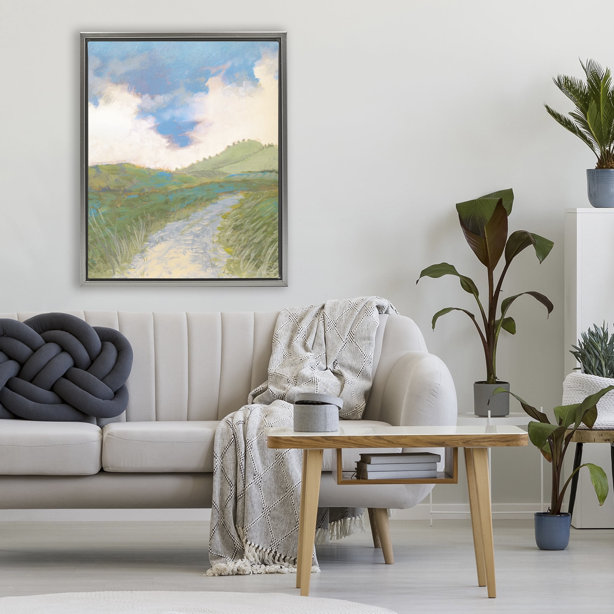 Stupell Industries Windy Path Impression Gray Framed Floater Canvas Wall Art, design by Dan Meneely
