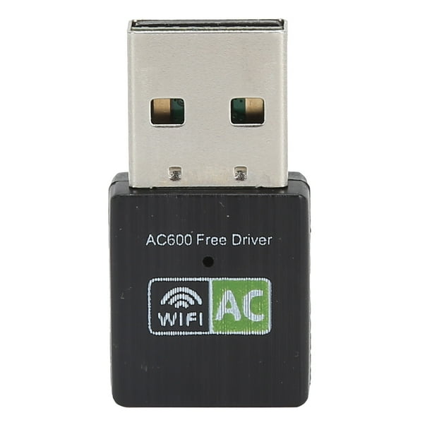 Adaptador Wifi Receptor USB Ethernet 600Mbps 2.4Ghz5Ghz Tarjeta de red inalámbrica de banda dual Negro