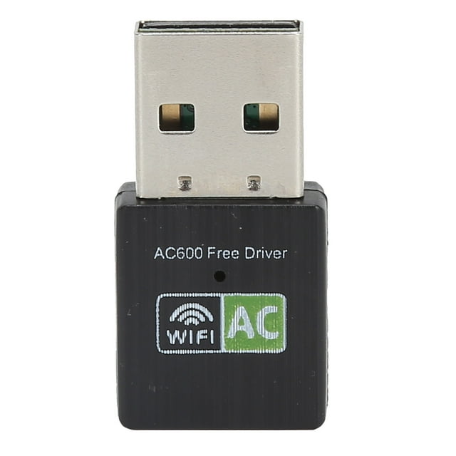 Adaptador Wifi Receptor USB Ethernet 600Mbps 2.4Ghz5Ghz Tarjeta de Red Inalámbrica de Doble Banda Negro