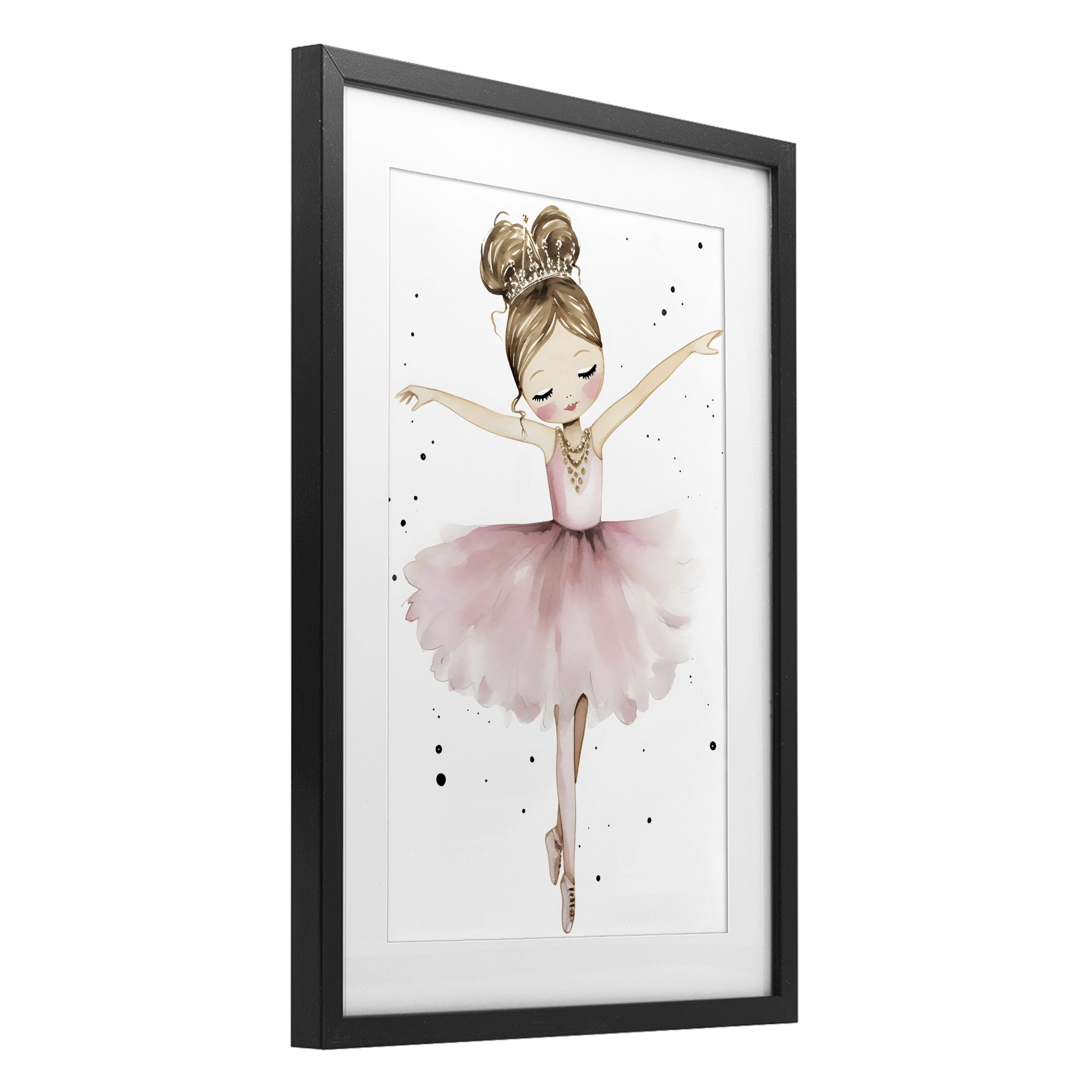 Stupell Industries Pointe Princess in Pink Tutu Black Framed Print Under Glass, design by Creative Studio