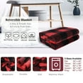 thumbnail image 4 of PiccoCasa Decorative Plaid Flannel Fleece Blanket, Red and Black Pet-30"*40", 4 of 8