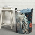 thumbnail image 6 of Sikiie Moon Flower White Owl Print Round Dirty Clothes Basket, Waterproof Standing Foldable Storage Basket, for Laundry Room, Bedroom, Bathroom Storage-Medium, 6 of 6