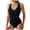 Black, variant on Women One Piece Swimsuit Solid Ribbed Monokini Swimwear Scoop Neck Low Back Bathing Suit (Blue, XL)