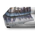 thumbnail image 3 of Modern Soft Flannel Fleece Blanket, Scenery of Modern Futuristic Metropolitan City with Skyscrapers Print, Cozy Plush for Indoor and Outdoor Use, 60" x 80", Sky Blue Black and White, by Ambesonne, 3 of 6