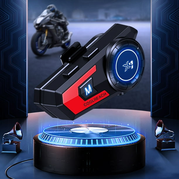 Auricular Bluetooth 5.0 para casco de motocicleta | Reducción inteligente de ruido | Intercomunicador de largo alcance | Batería 800mAh | Impermeable IP67 | Botones grandes | LED atractivo | Tipo-C