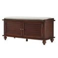 thumbnail image 6 of Weston Home Georgia Storage Bench, Espresso and Beige, 6 of 7