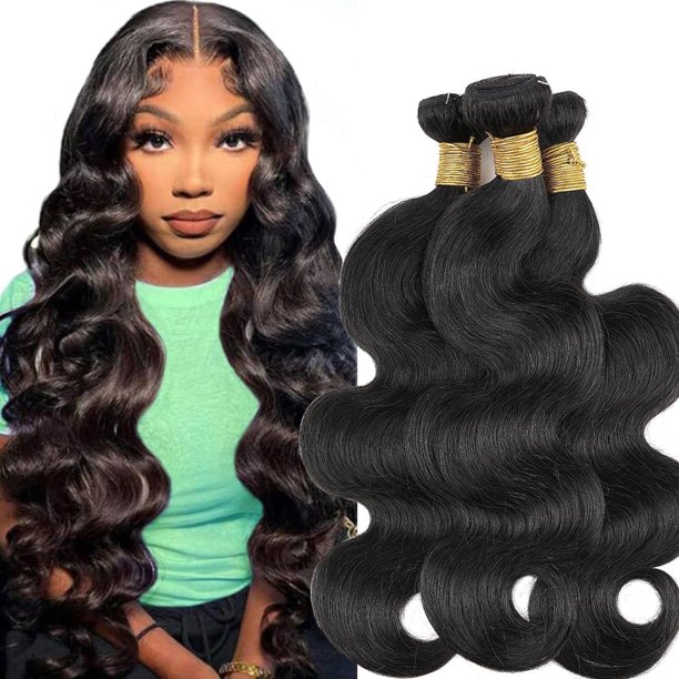 Paquetes de cabello humano ondulado, cabello humano brasileño, paquetes ondulados, 12 A, 100 % sin procesar, virgen, ondulado, tejido rápido, cabello humano crudo, ondulado, 3 paquetes, 20, 22, 24 pul