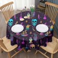 thumbnail image 3 of Mystical Halloween Pattern Round Tablecloth 60"x60",Wrinkle Wipeable Table Cloth for Kitchen Dining Room Picnic Patio Party, 3 of 6