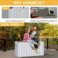 thumbnail image 3 of Uforic Outdoor 90 Gallon Lockable Deck Box, Double-Wall Resin Storage Box for Outdoor Patio,Lockable,‎Weatherproof,White, 3 of 5