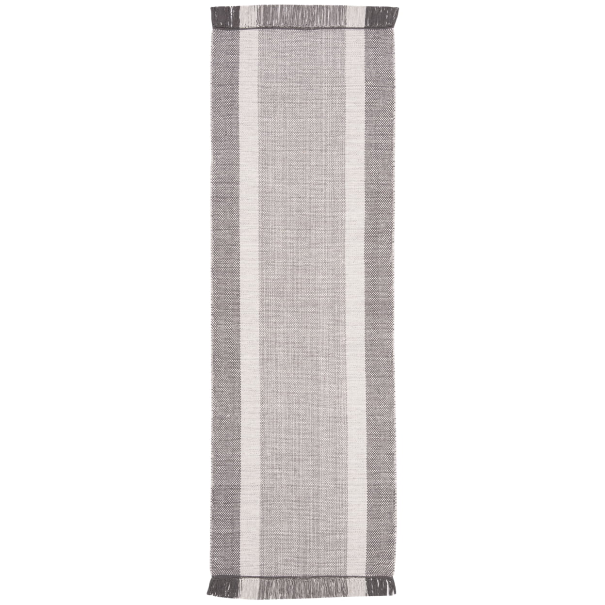 SAFAVIEH Montauk Sharlene Solid Cotton Area Rug, Ivory/Grey, 4' x 6'