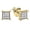 Yellow Gold Plated Sterling Silver, variant on Collection 0.06 CT Round White Diamond Square Unisex Stud Earrings, Sterling Silver