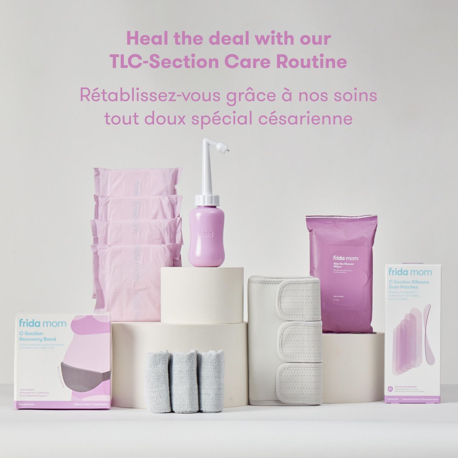 Frida Mom - C-Section Silicone Scar Patches Silicone Strips, C-Section Recovery Must Have Scar Patches, Reusable Medical Grade Treatment for Keloid Scars, Includes Case & Pouch, 6 Pack